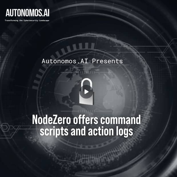 NodeZero offers command scripts and action logs